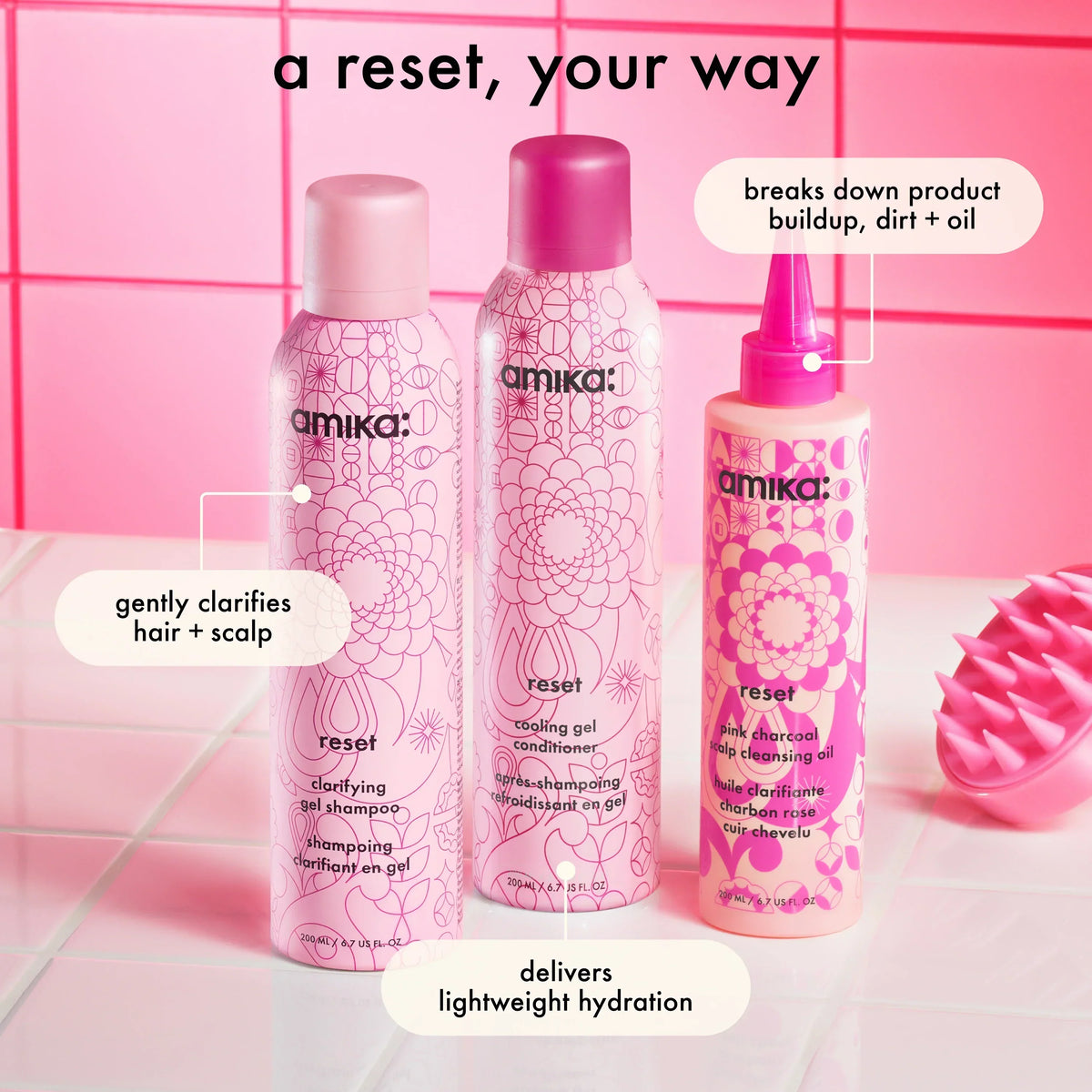 reset clarifying + cleansing gel shampoo - 6.7 oz / 200 ml